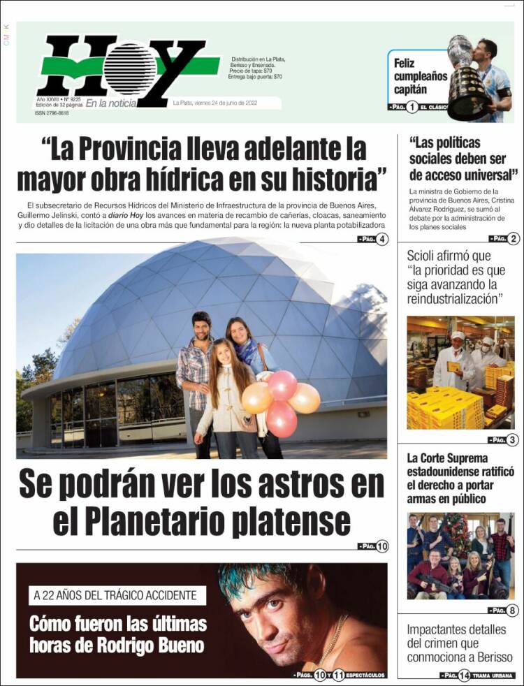 Portada de Diario Hoy (Argentina)