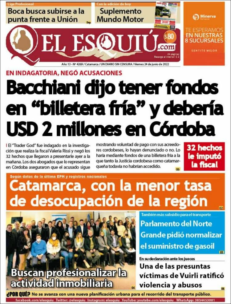 Portada de El Esquiu (Argentina)