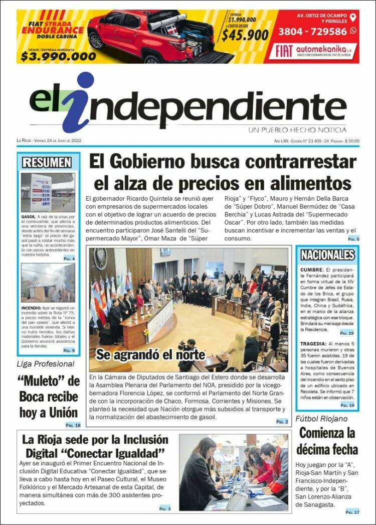 Portada de El Independiente (Argentina)