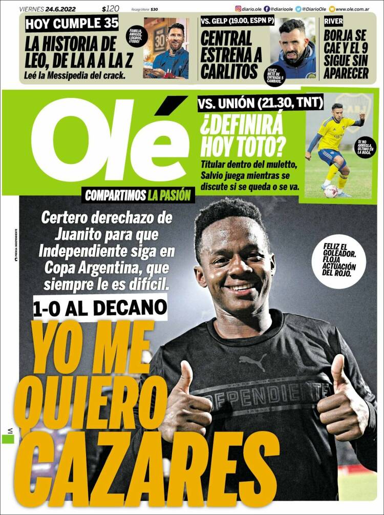 Portada de Olé (Argentina)