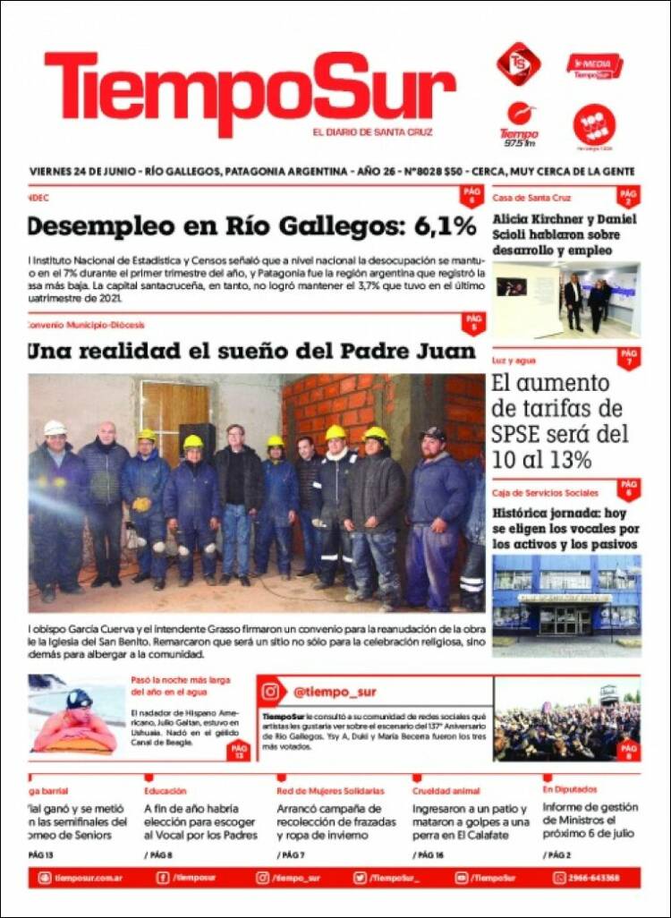 Portada de Tiempo Sur (Argentina)