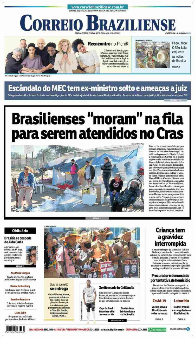 Portada de Correio Braziliense (Brasil)
