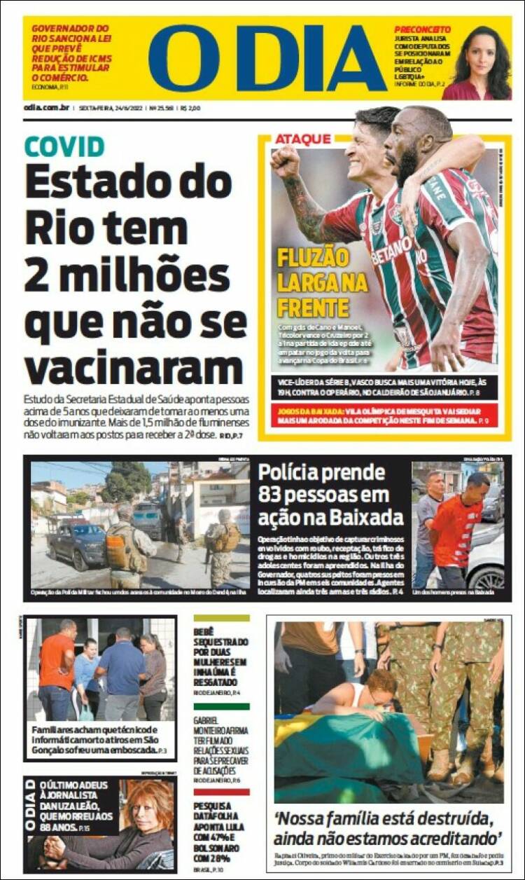 Portada de O Dia (Brasil)