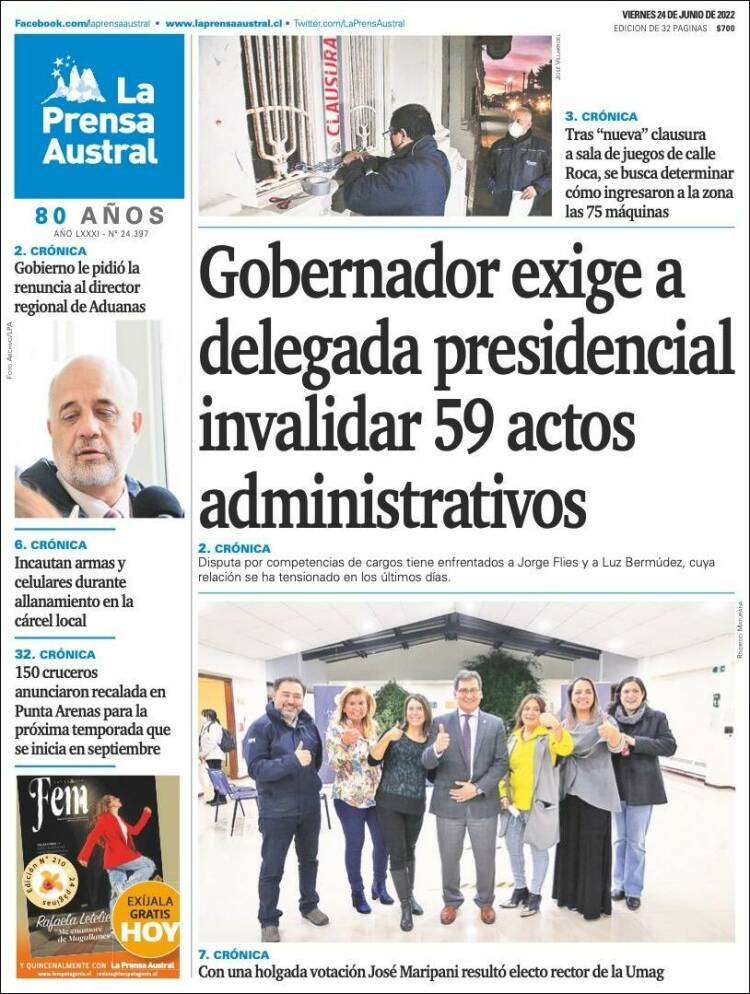 Portada de El Magallanes (Chile)