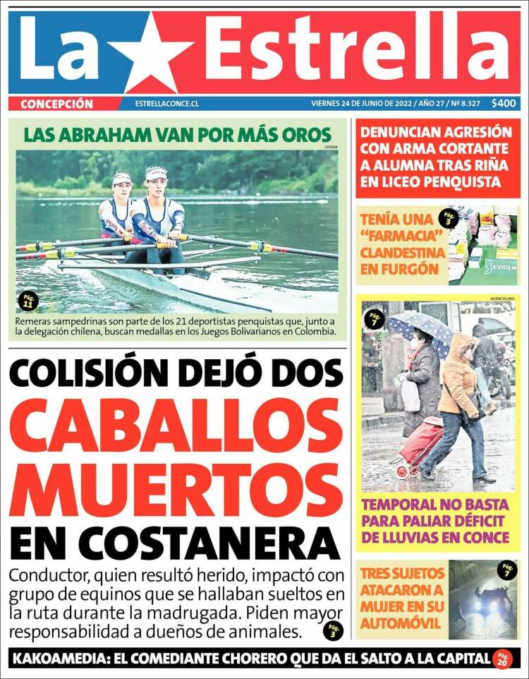 Portada de La Estrella de Concepción (Chile)