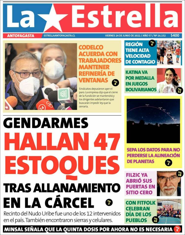 Portada de La Estrella del Norte (Chile)