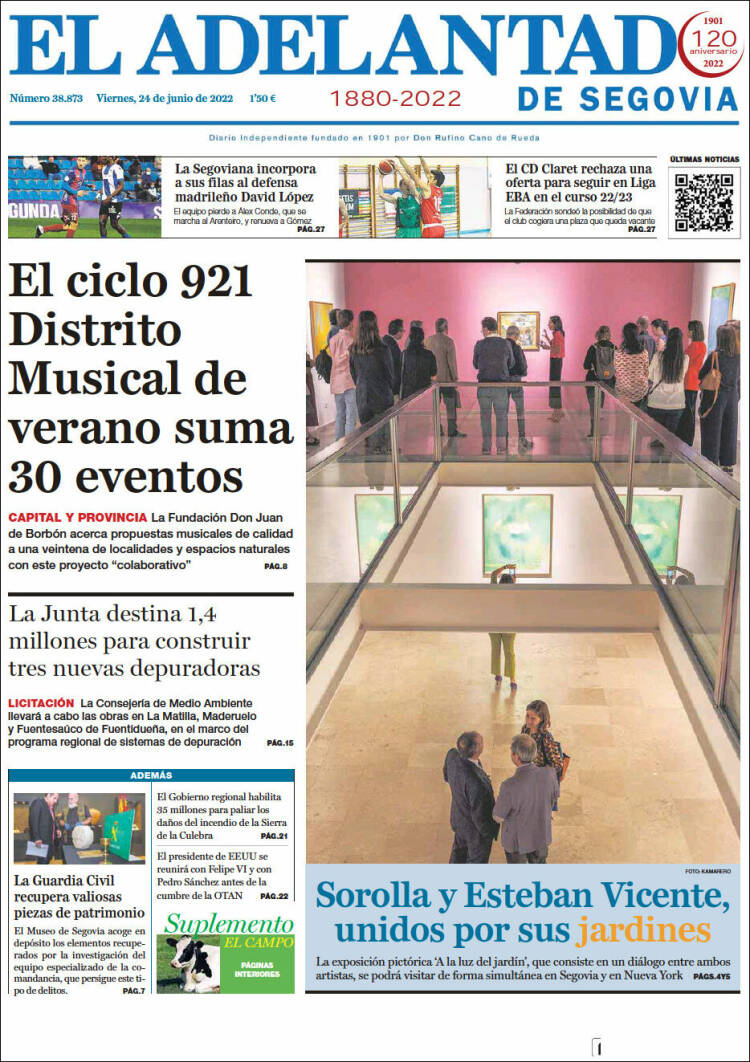 Portada de El Adelantado de Segovia (Espa&ntilde;a)