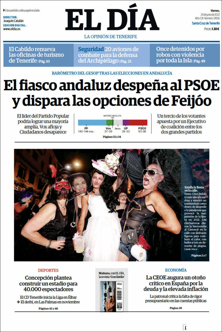 Portada de El Día (Espa&ntilde;a)