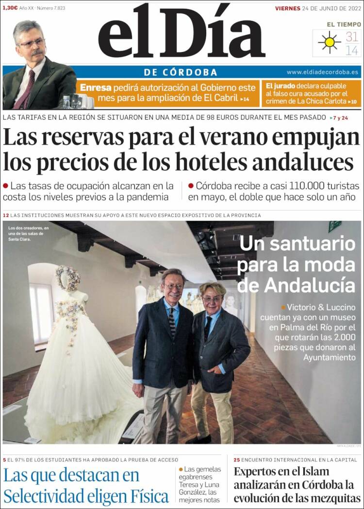 Portada de El Día de Córdoba (Espa&ntilde;a)