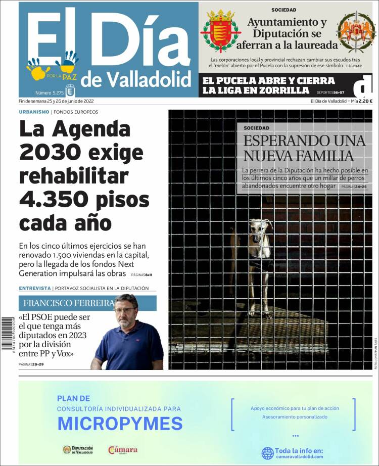 Portada de El Día de Valladolid (Espa&ntilde;a)