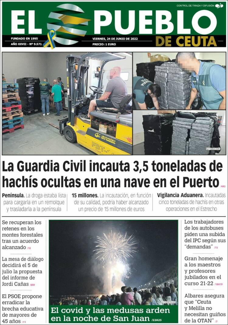 Portada de El Pueblo de Ceuta (Espa&ntilde;a)