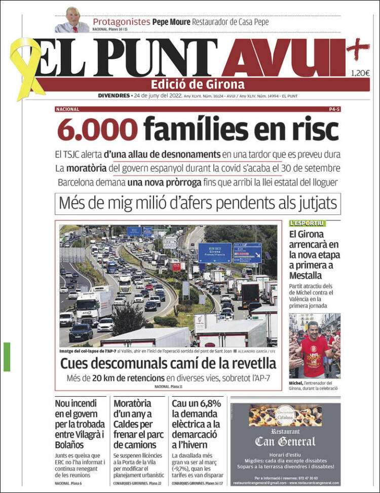 Portada de El Punt Avui - Girona (Espa&ntilde;a)