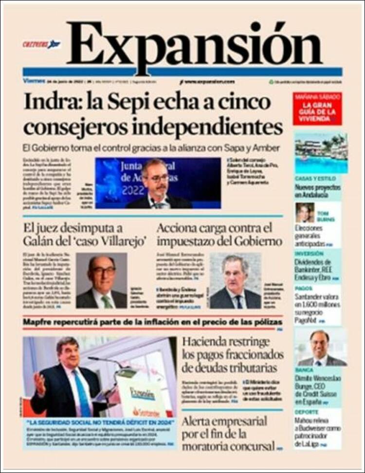 Portada de Expansión (Espa&ntilde;a)