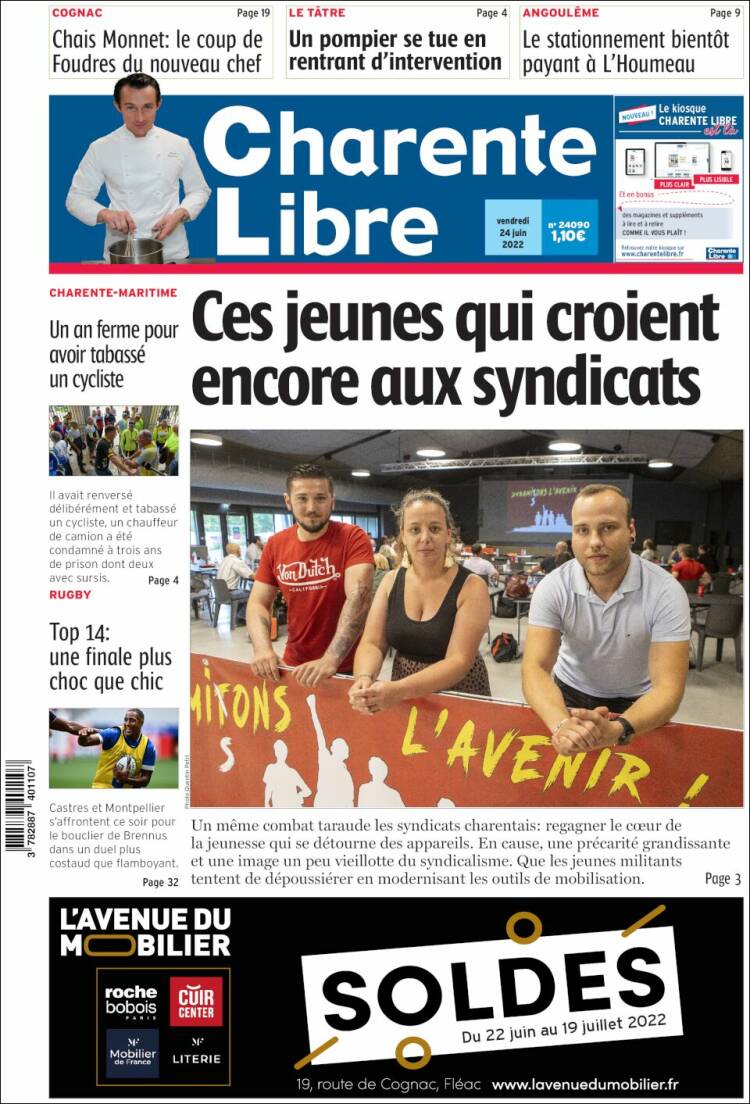 Portada de Charente Libre (Francia)
