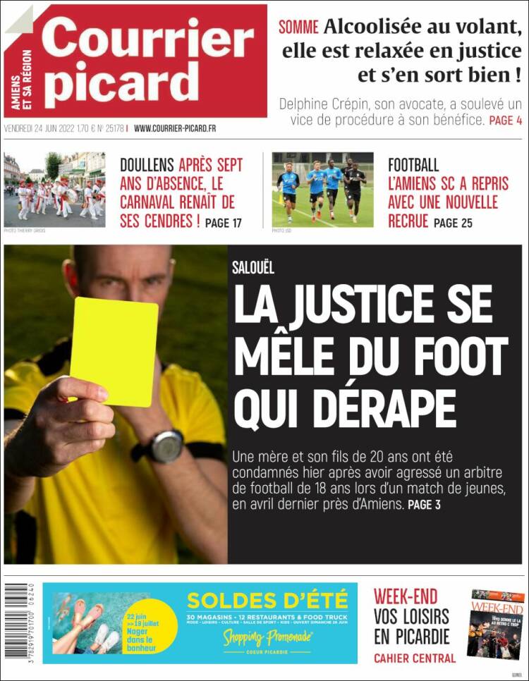 Portada de Courrier Picard (Francia)