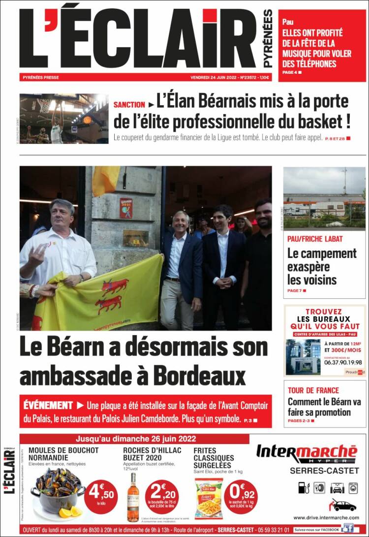 Portada de L'Eclair des Pyrénées (Francia)