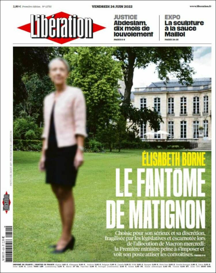 Portada de Libération (Francia)