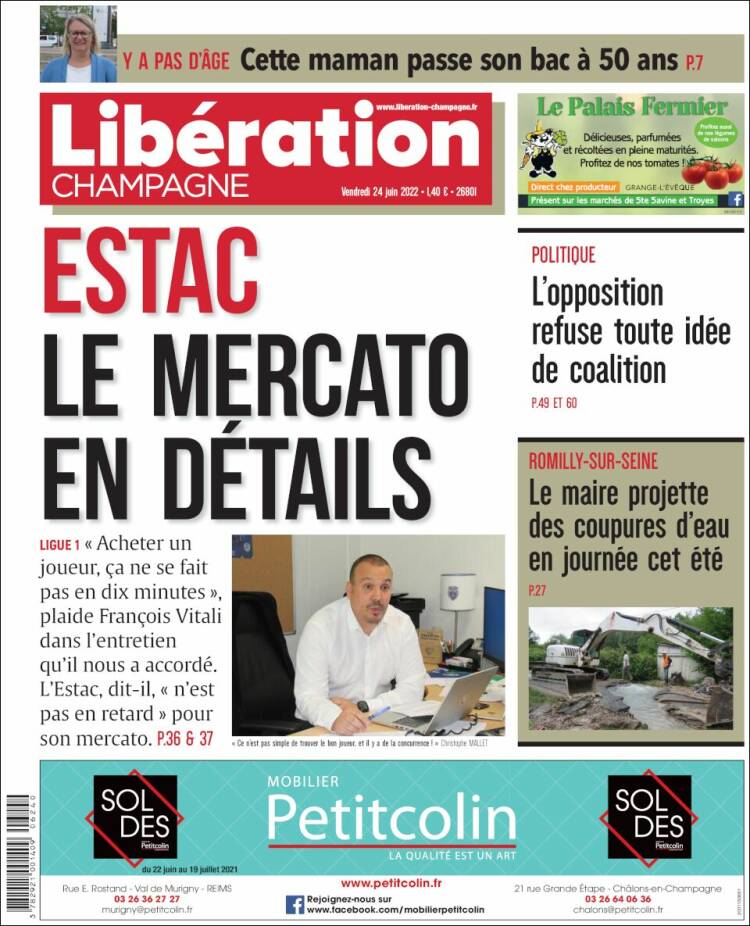 Portada de Libération Champagne (Francia)