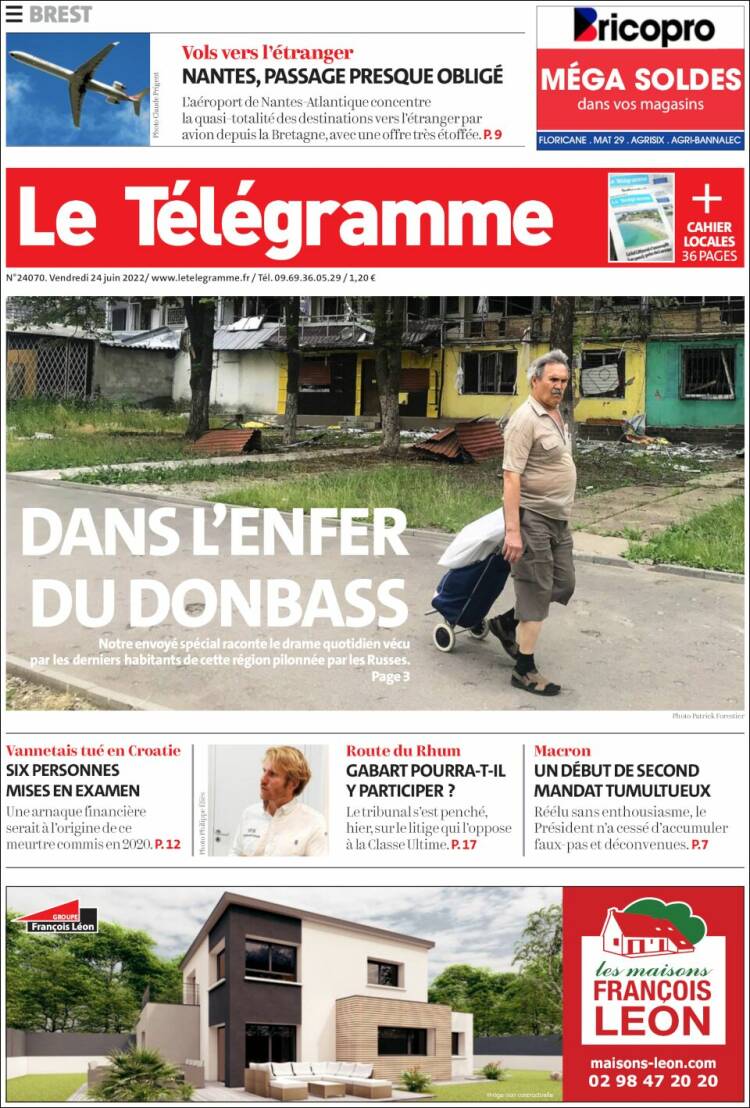 Portada de Télégramme (Francia)