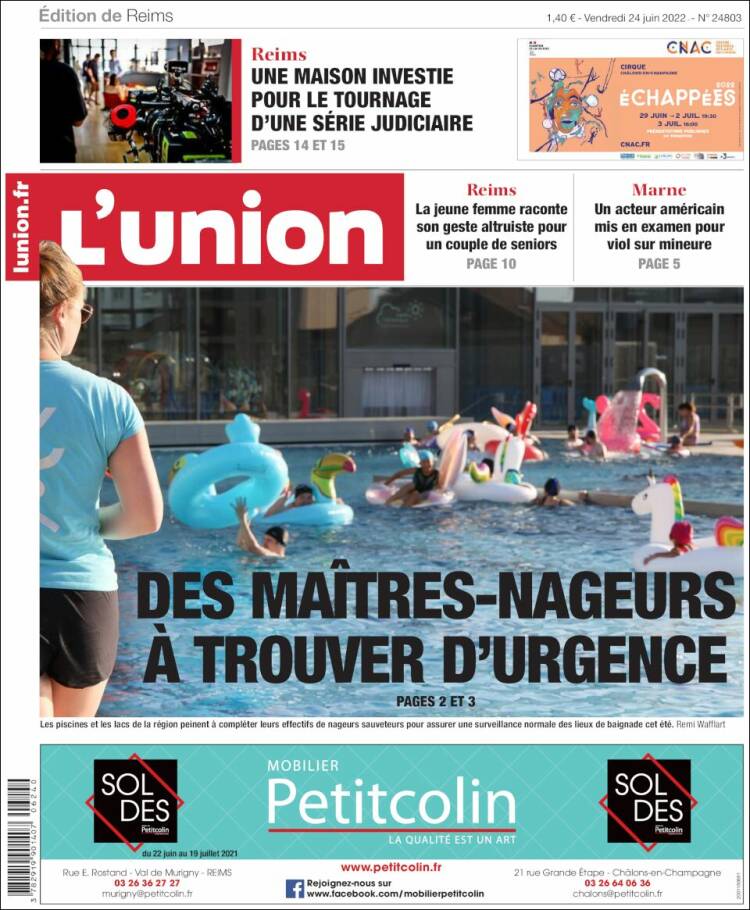 Portada de L'Union (Francia)