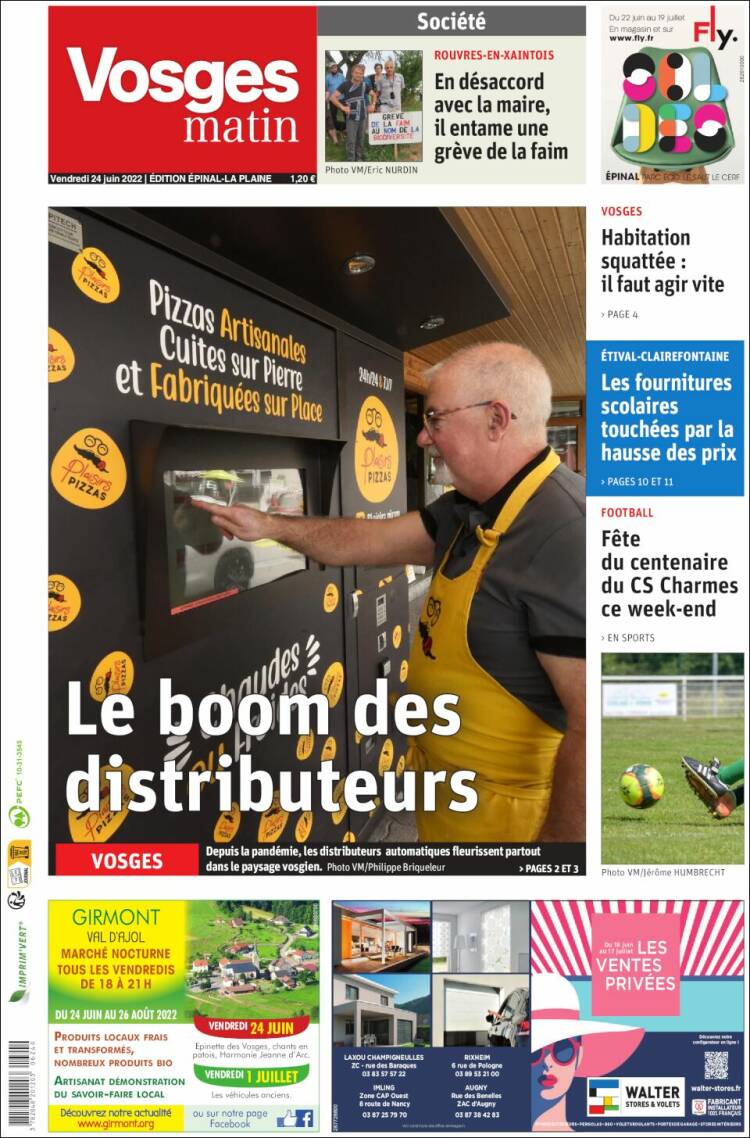 Portada de Vosges Matin (Francia)
