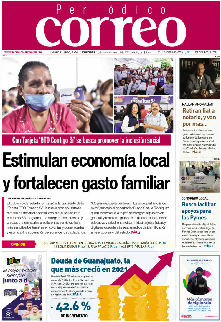 Portada de Correo - El diario del Estado de Guanajuato (M&eacute;xico)
