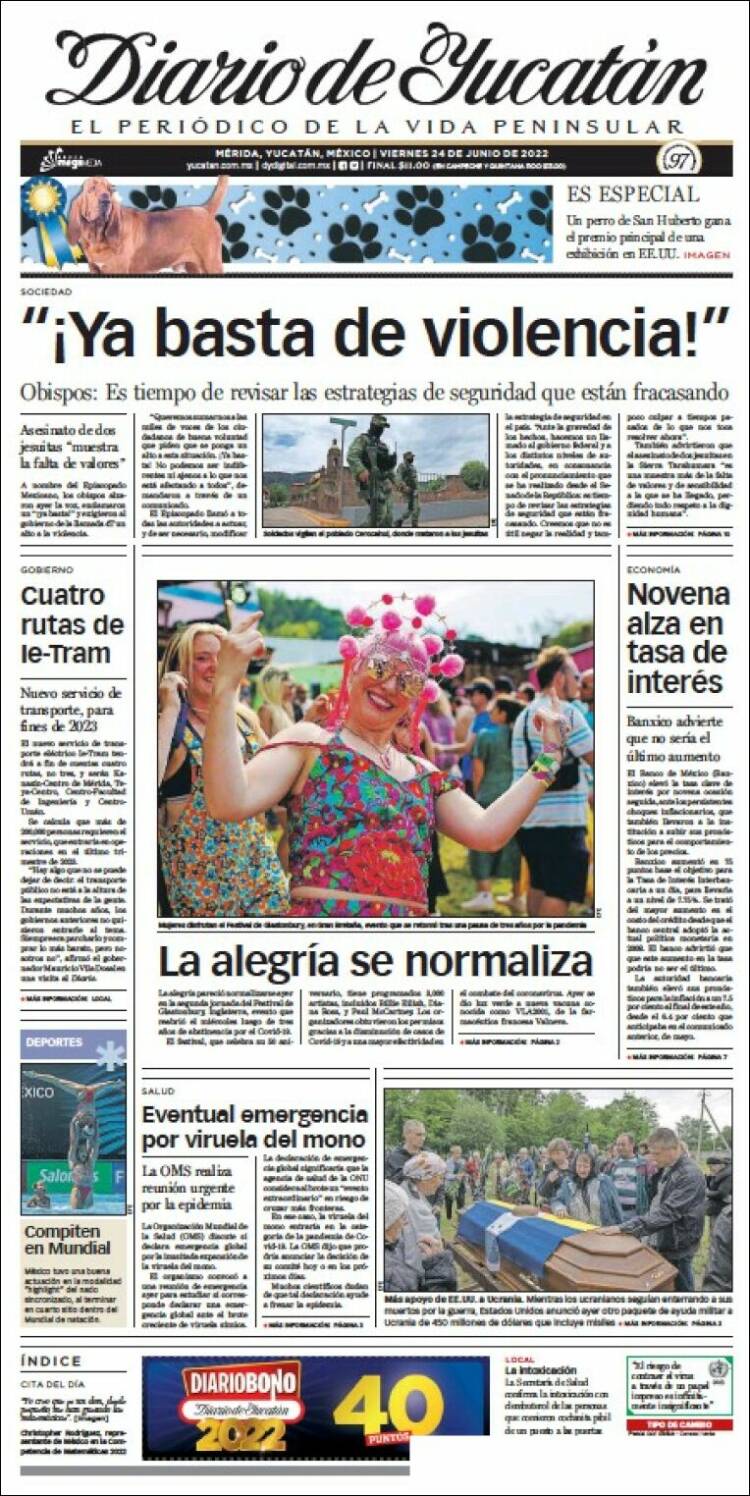 Portada de Diario de Yucatán (México)