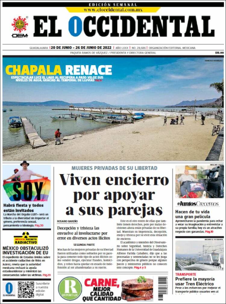 Portada de El Occidental (M&eacute;xico)