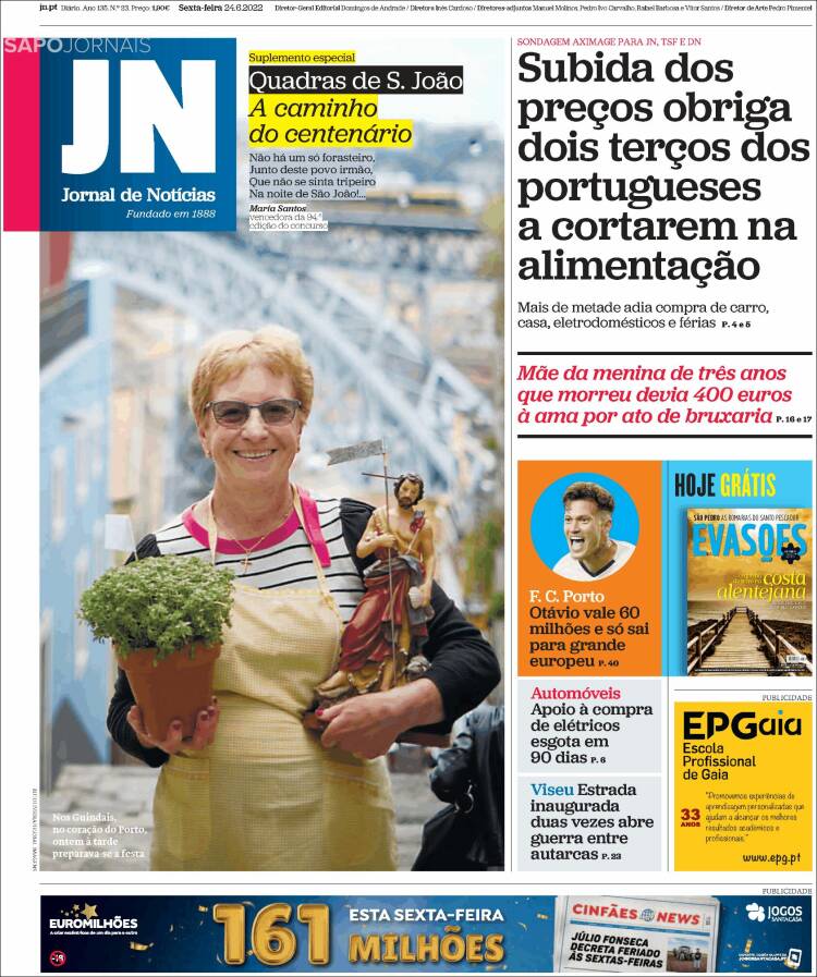 Portada de Jornal de Notícias (Portugal)