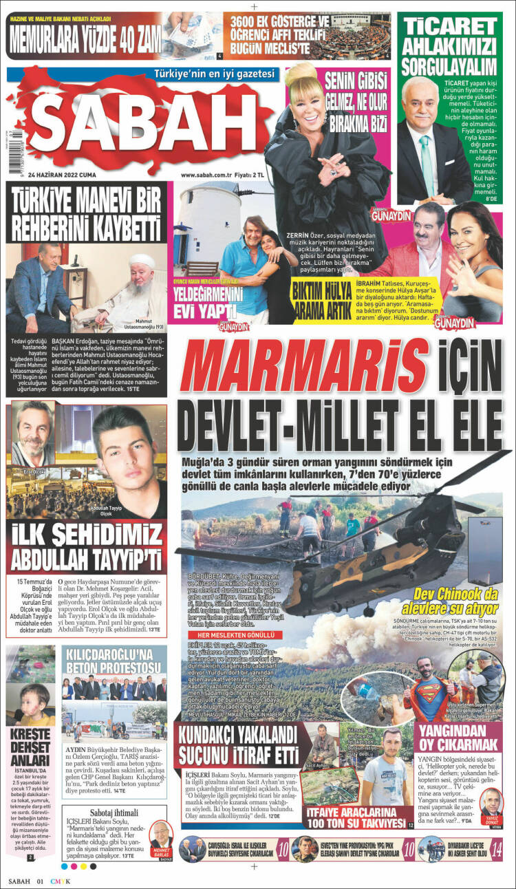 Portada de Sabah (Turqu&iacute;a)