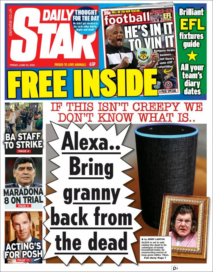 Portada de Daily Star (Reino Unido)