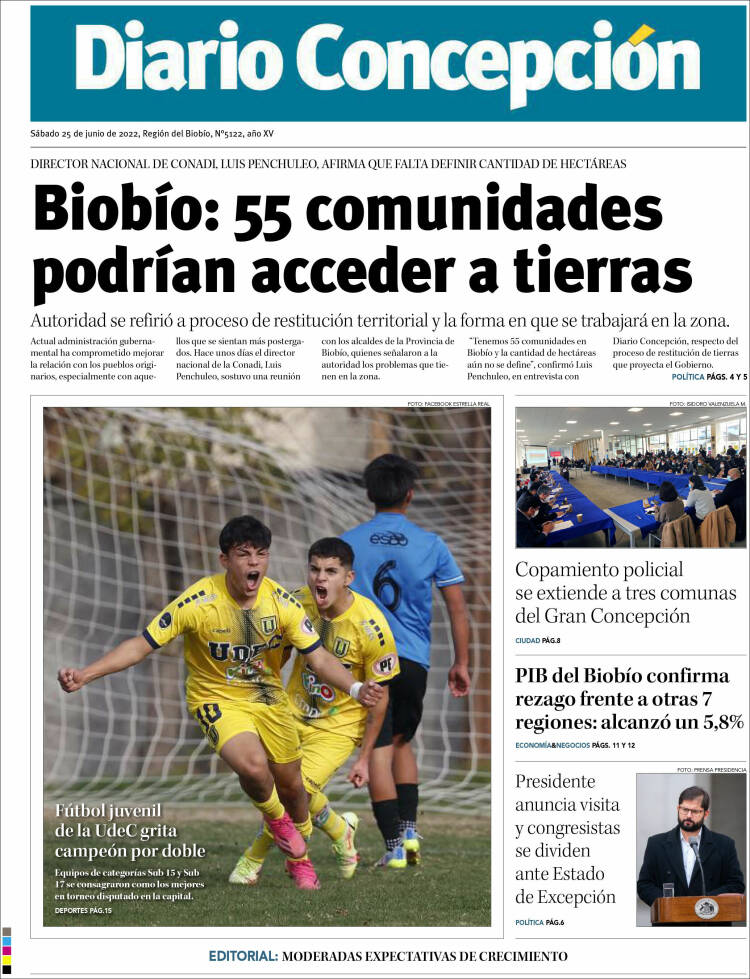 Portada de Diario de Concepción (Chile)