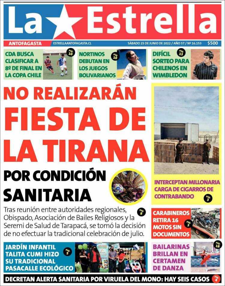 Portada de La Estrella del Norte (Chile)