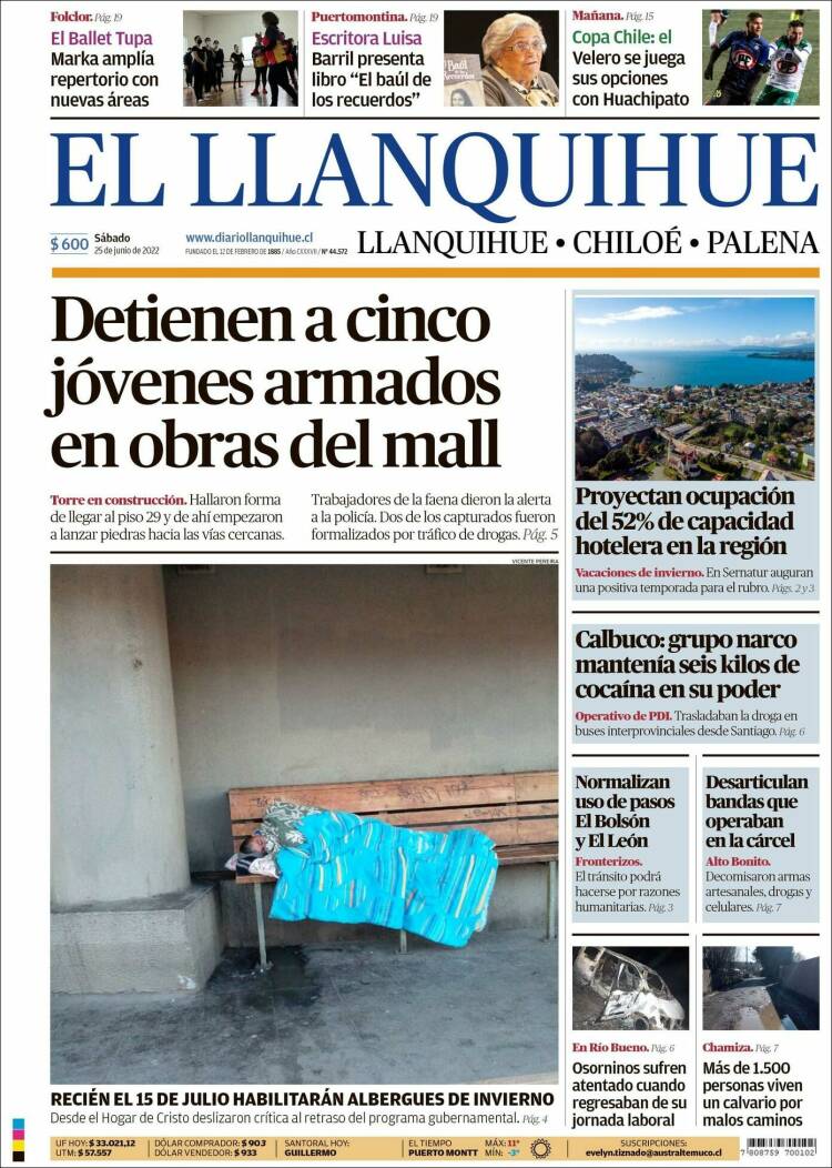 Portada de El Llanquihue (Chile)