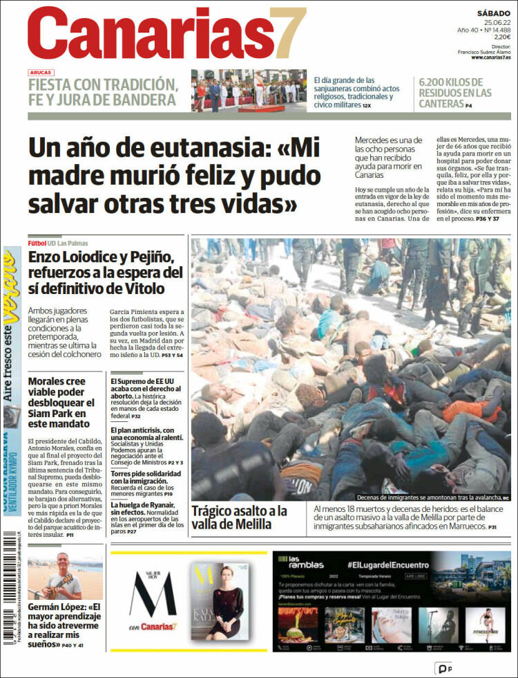 Portada de Canarias 7 (España)