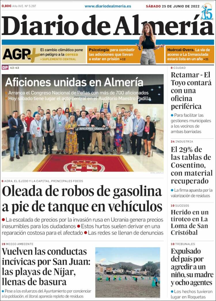 Portada de Diario de Almería (España)