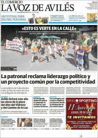 Portada de El Comercio - Avilés (España)