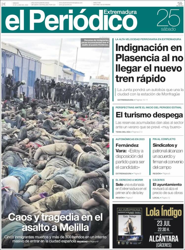 Portada de El Periódico de Extremadura (Espa&ntilde;a)