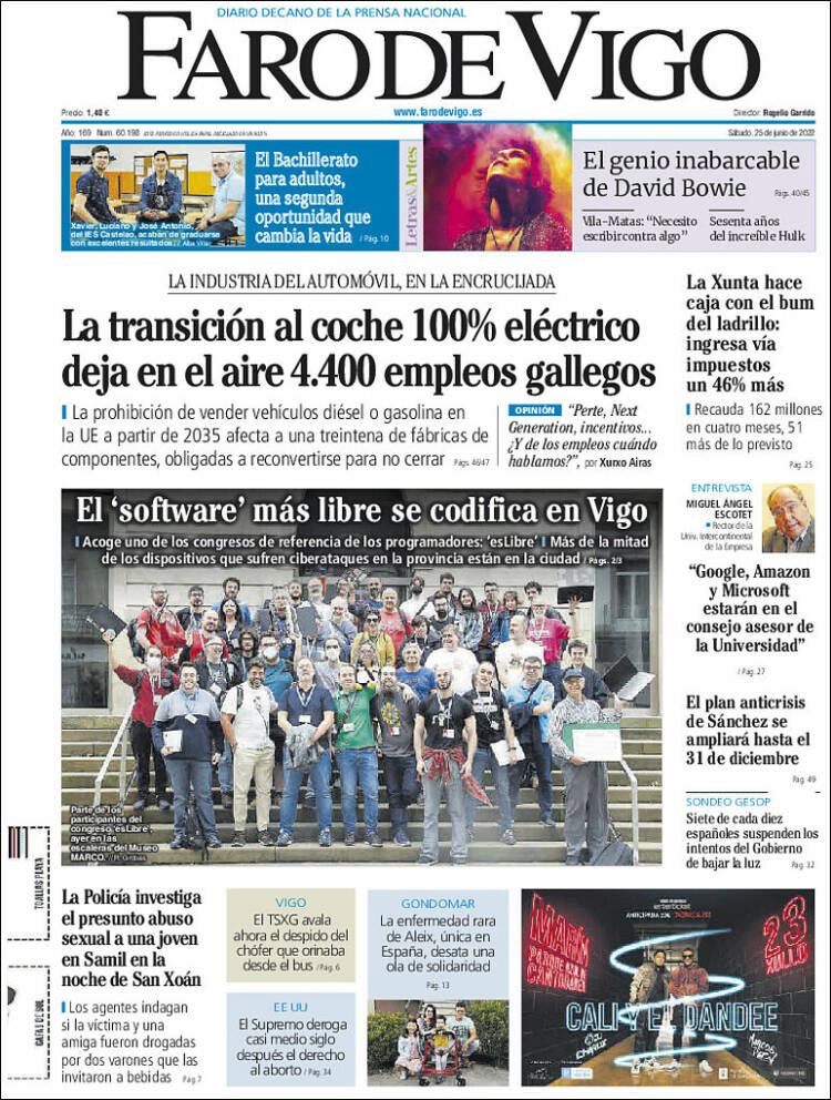 Portada de Faro de Vigo (España)