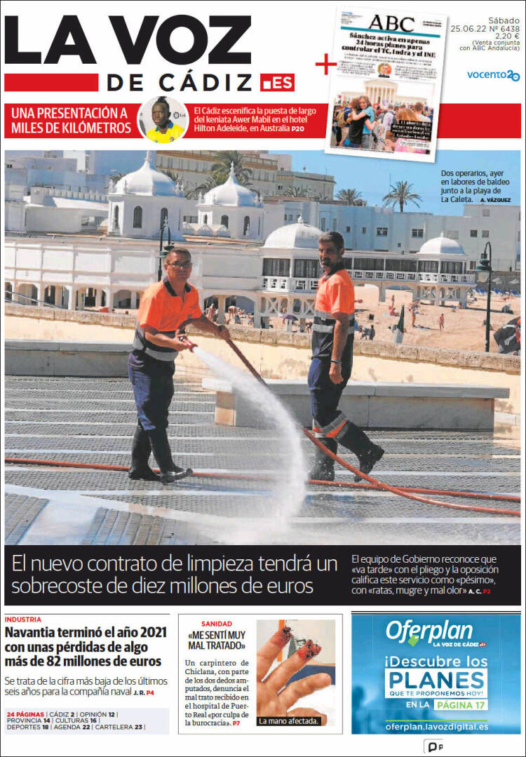 Portada de La Voz de Cádiz (Espa&ntilde;a)