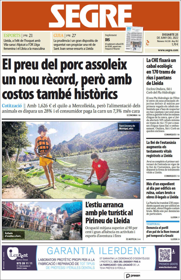Portada de Segre (Espa&ntilde;a)
