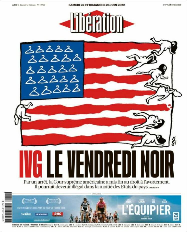 Periódico Libération (Francia). Periódicos de Francia. Toda la prensa de hoy. Kiosko.net