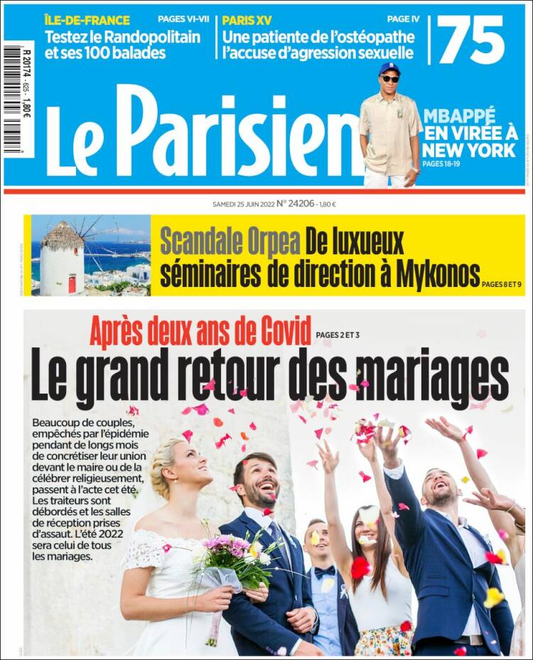 Portada de Le Parisien (Francia)
