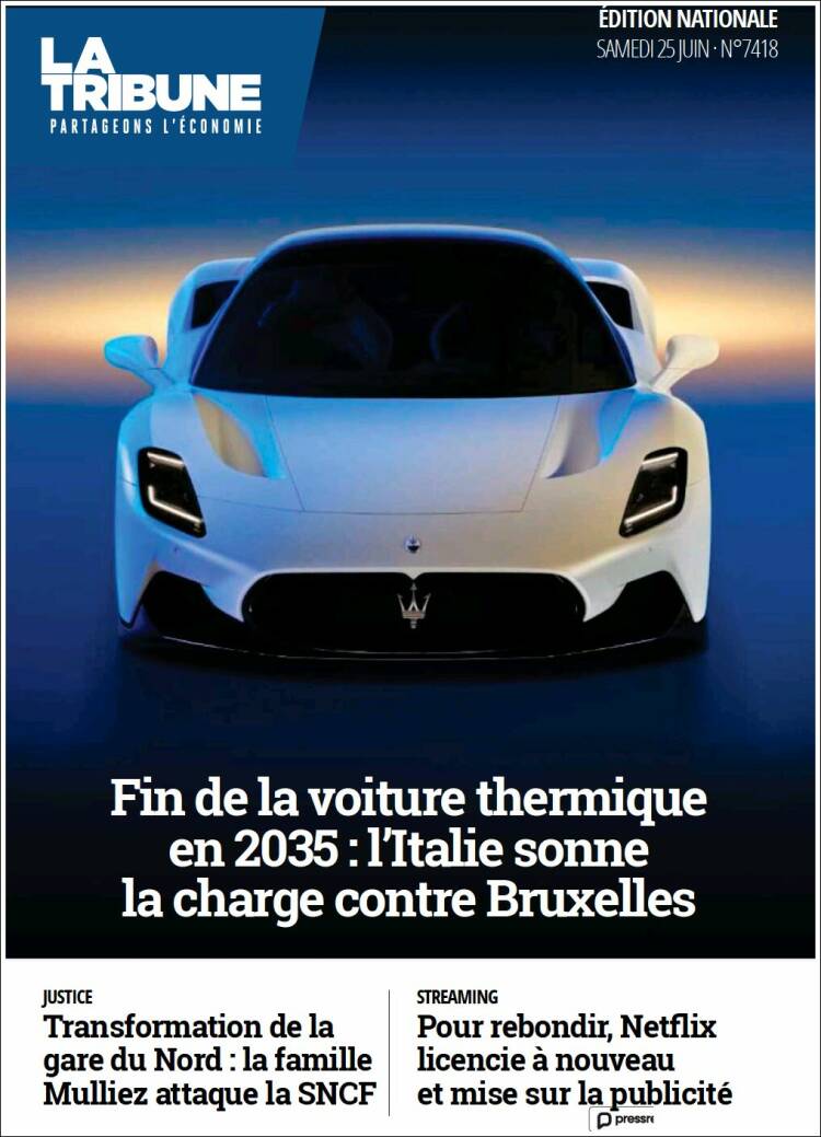 Portada de La Tribune (Francia)