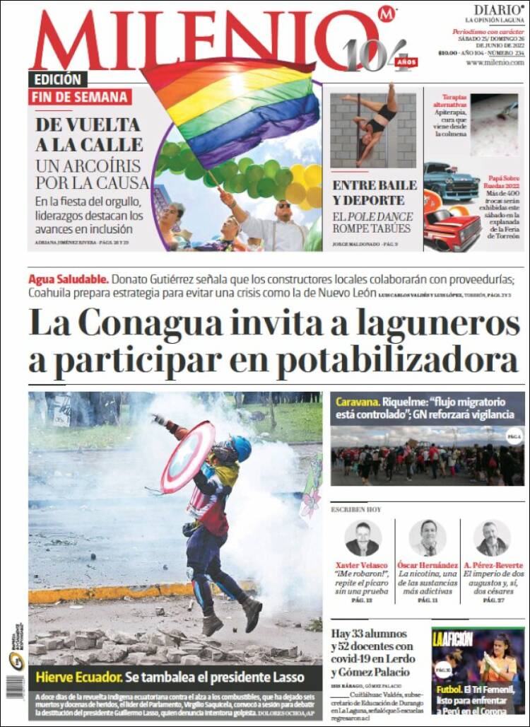 Portada de Milenio - Laguna (M&eacute;xico)