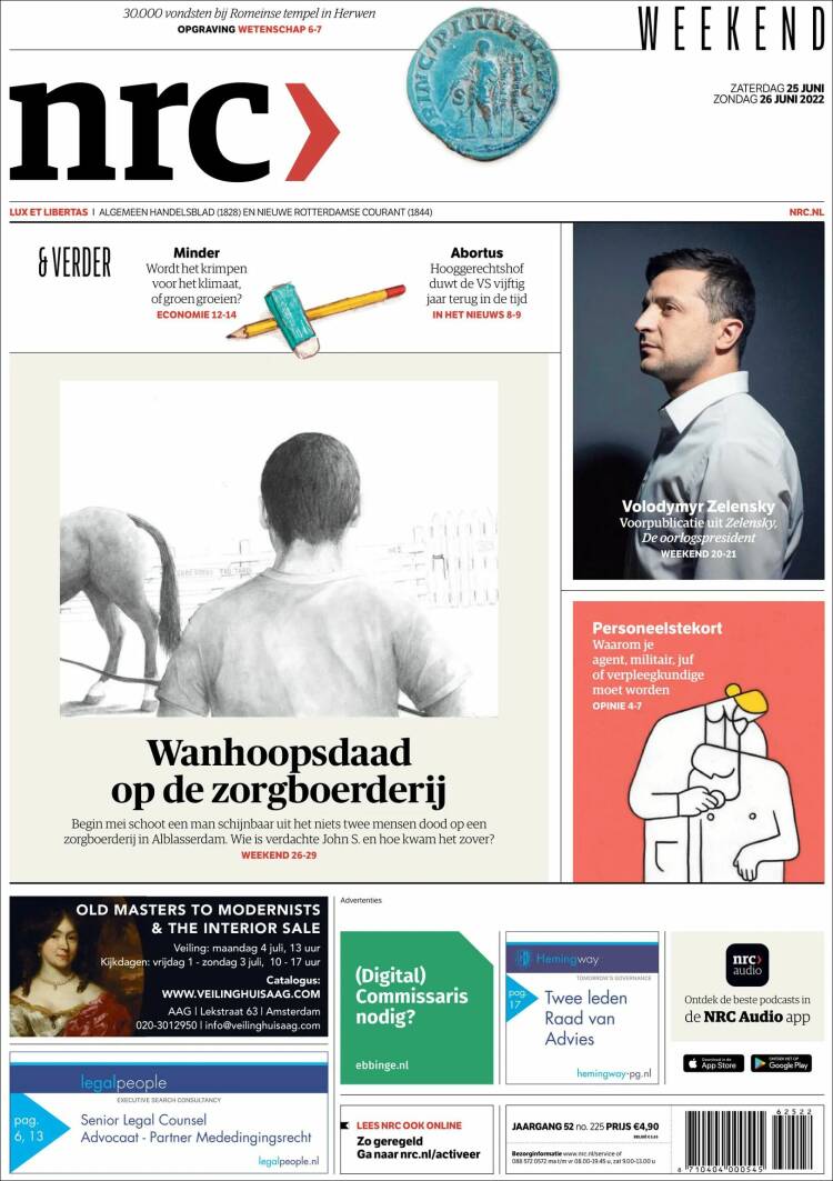 Portada de NRC Handelsblad (Pa&iacute;ses Bajos)