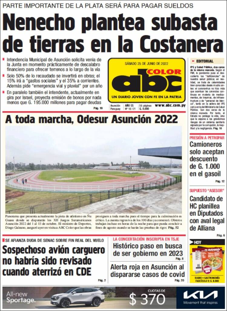 Portada de ABC Color (Paraguay)