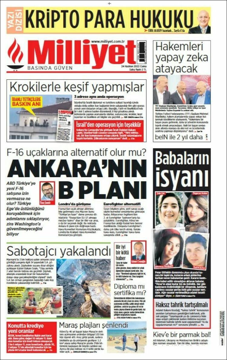 Portada de Milliyet (Turqu&iacute;a)