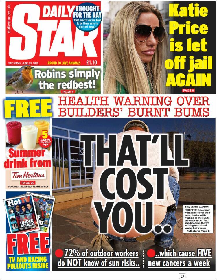 Portada de Daily Star (Reino Unido)