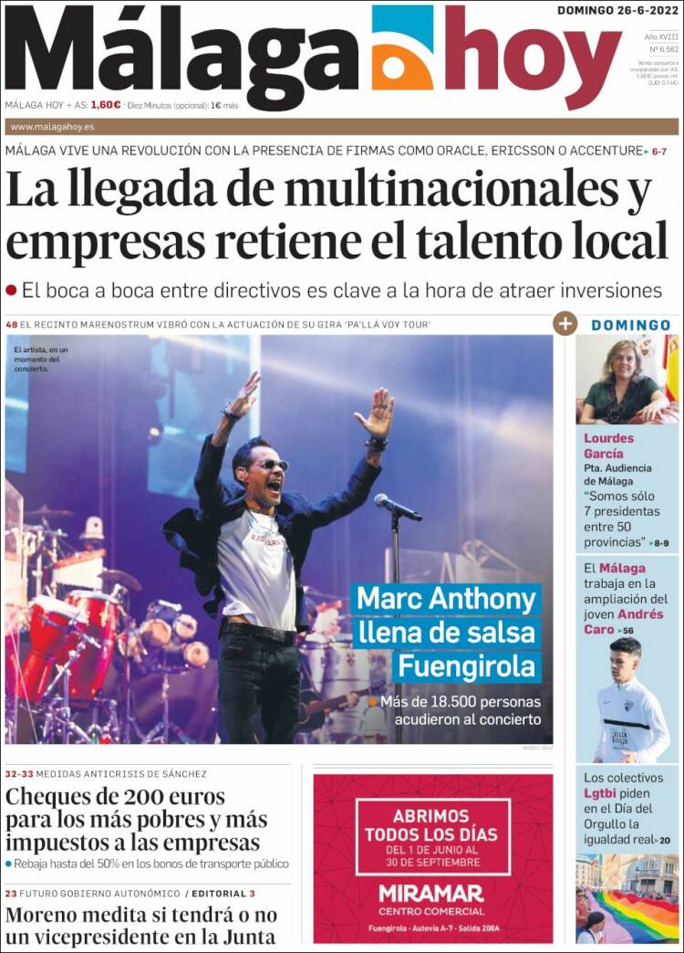 Portada de Málaga Hoy (Spain)